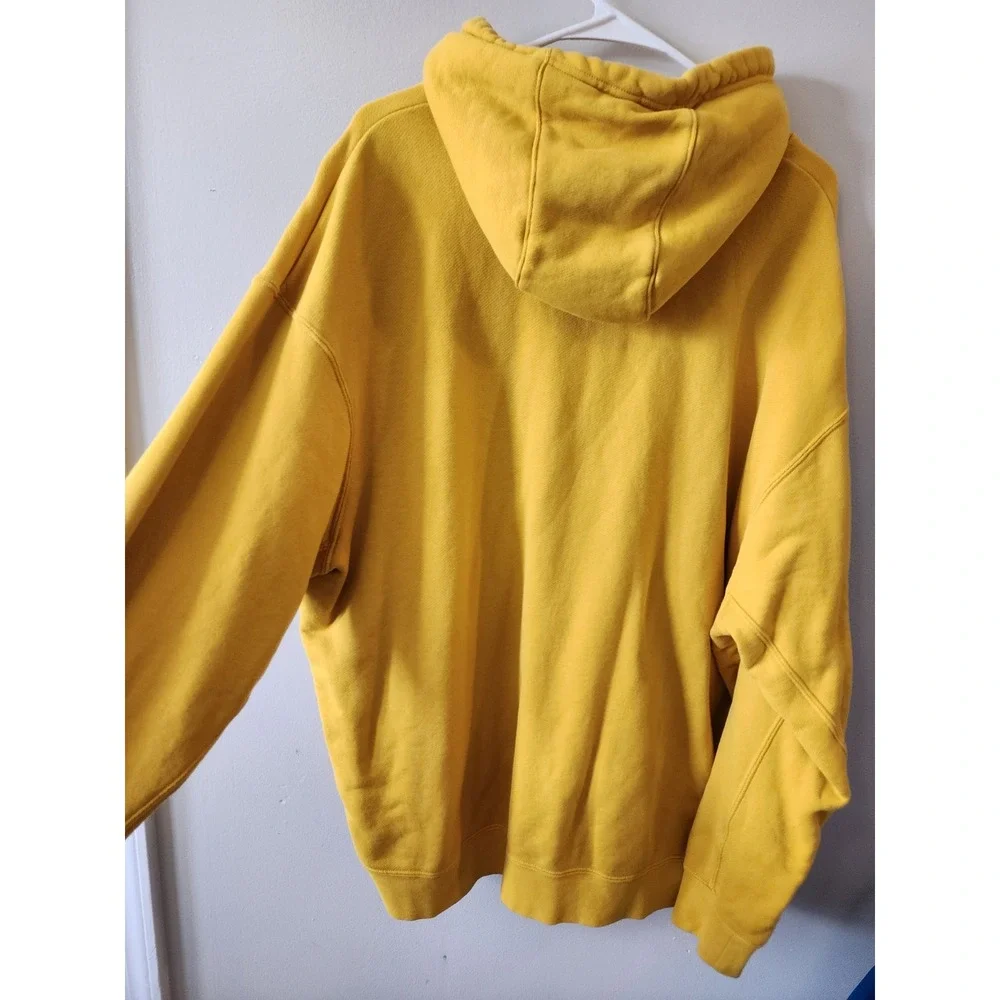 Nike Hoodie Mustard Yellow Burgundy Big Swoosh Pullover Hoodie – Men's XL